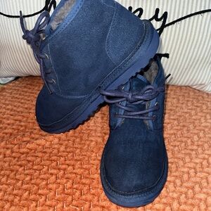 UGG Blue and Gray Fleece-Lined Boots